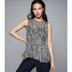NWT Reiss Harley Burnout Ditsy Print Blouse